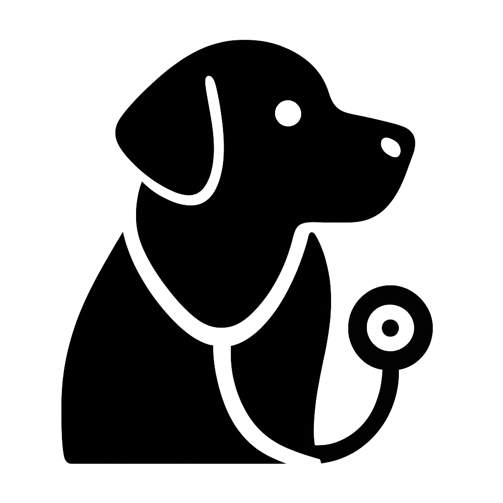 dog wearing stethoscope black icon-1